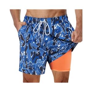 1 NWOT SurfCuz Blue Swim Trunks or with orange lining Size XL